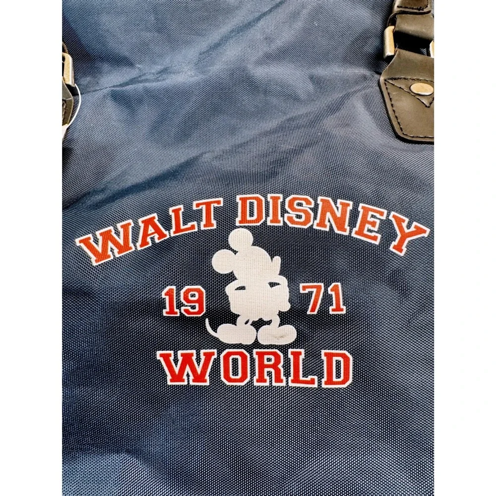 Walt Disney World 1971 Packable Weekender Duffel Travel Bag Blue Mickey Tote NWT